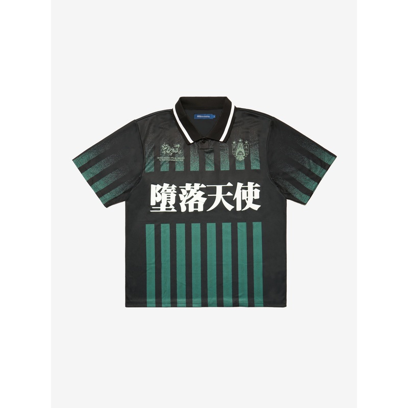 Kowloon Short Sleeve Football Jersey – Green/Black XS
