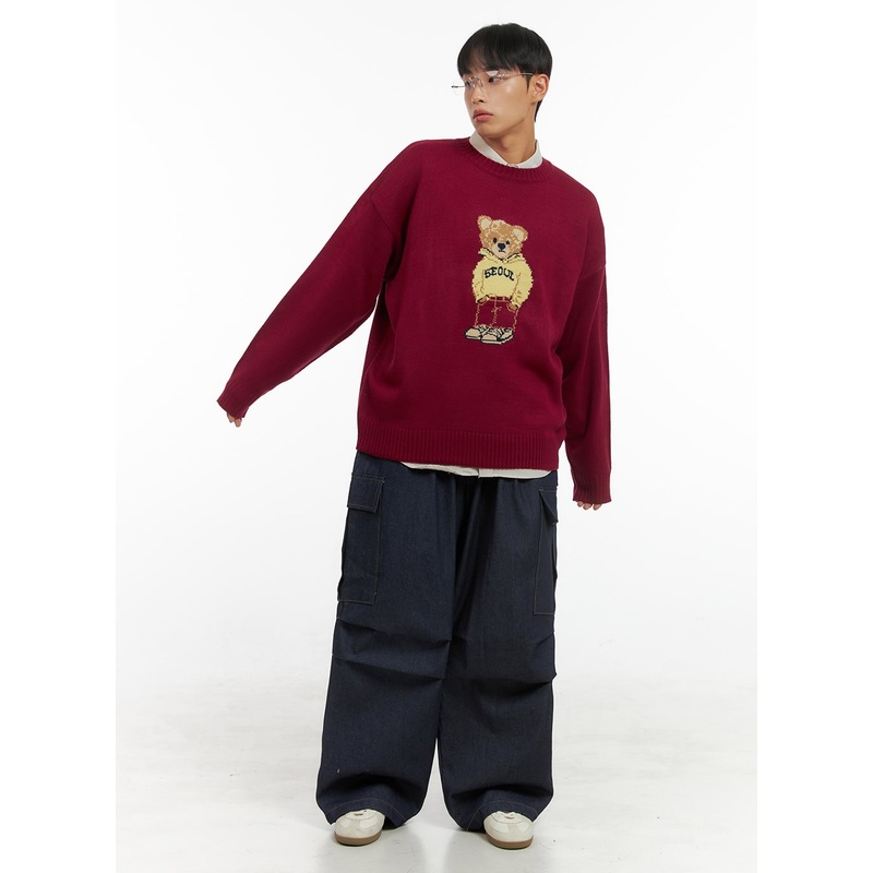 Men’s Denim Cargo Stitch Jeans IS420 Dark blue M/L