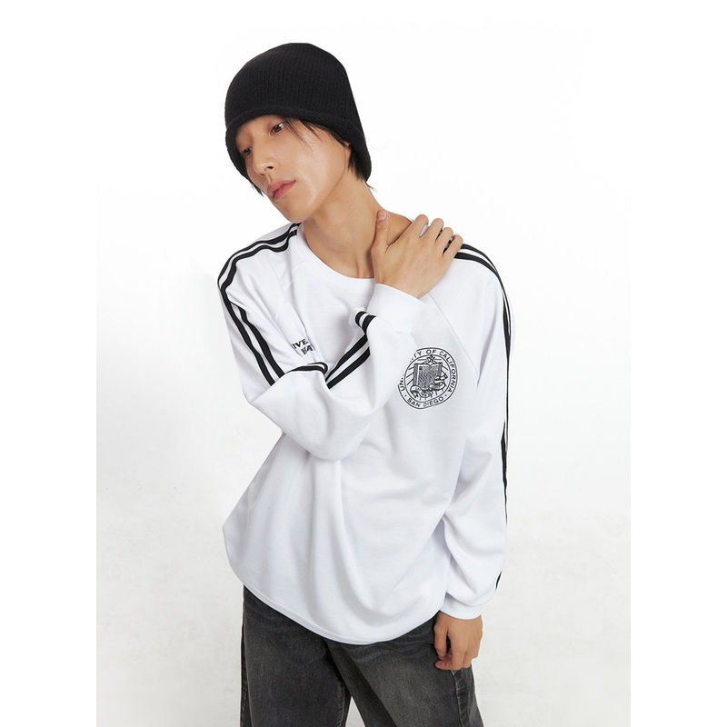 Men’s Striped Logo Shirt IO417 White M/L