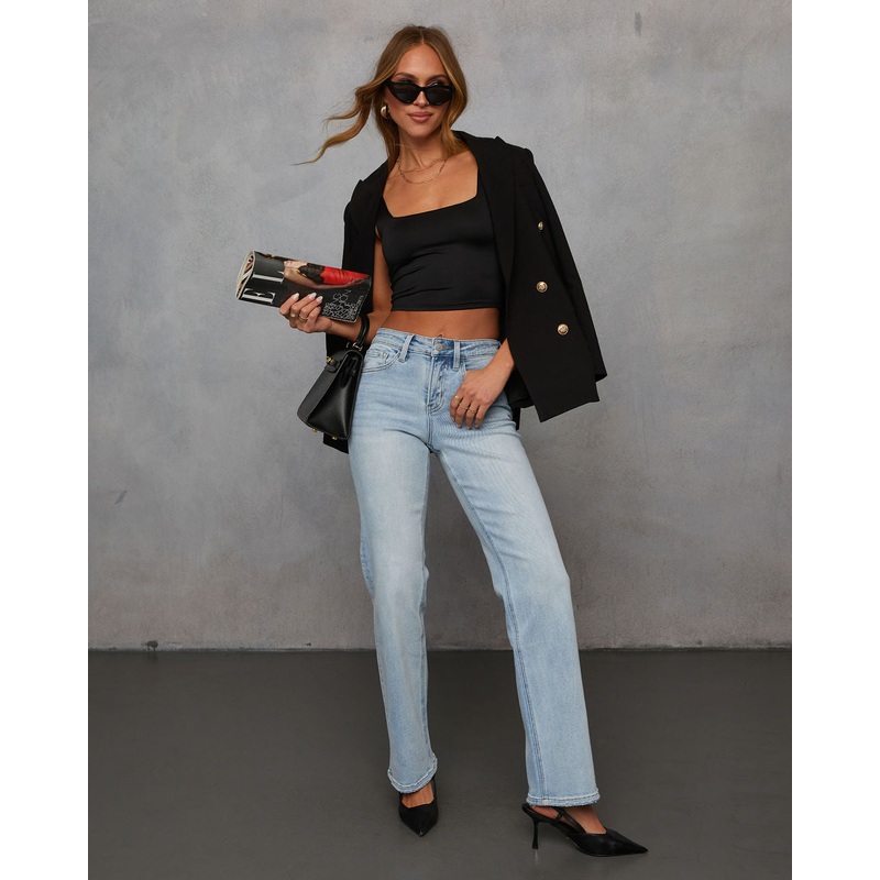 Clean Slate Super Stretch Straight Leg Jeans Light Wash 24