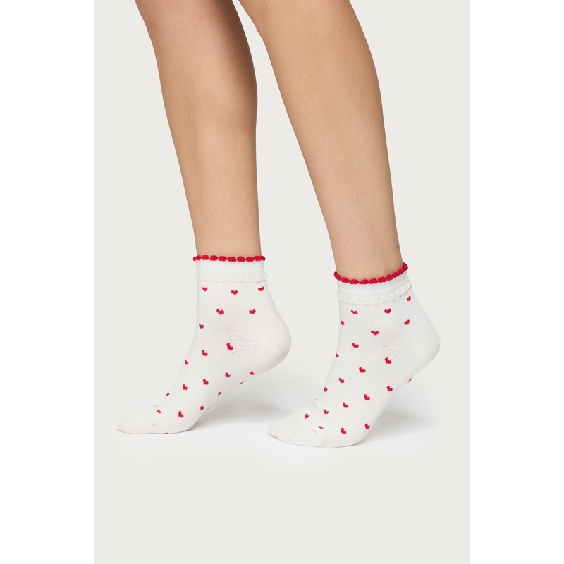 Heart Socks WHITE OS