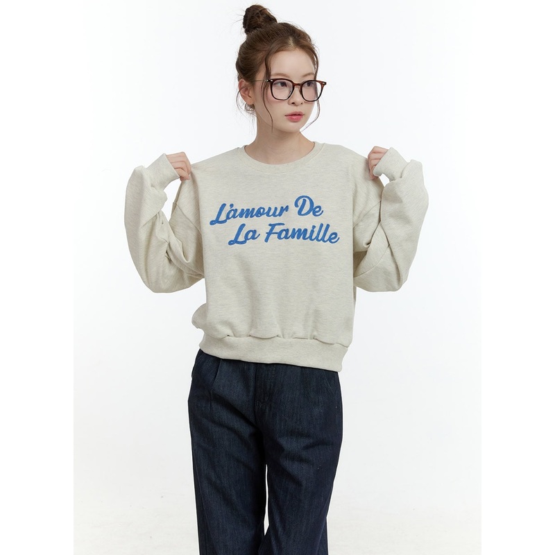 Casual Crop Sweatshirt CF504 Light beige M/L