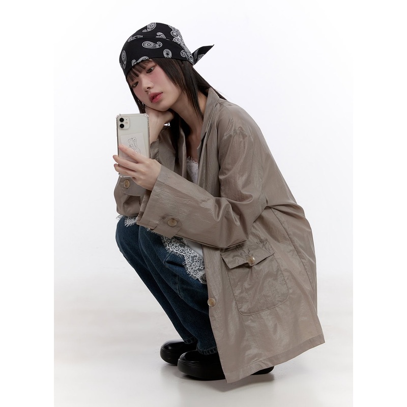 Thin Windbreaker Blazer CF512 Beige M/L