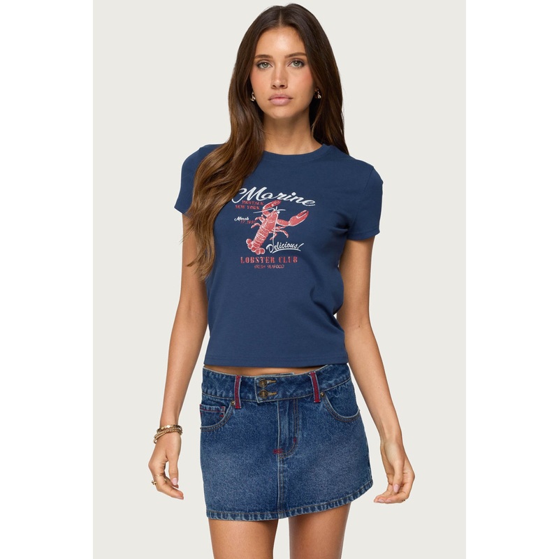 Lobster Club T Shirt BLUE XS