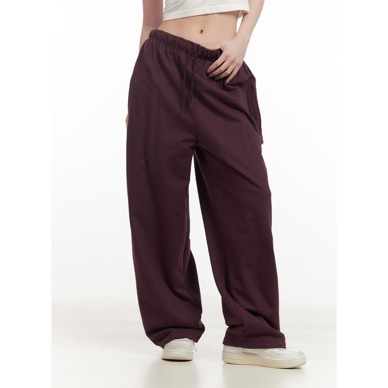 Soft Cotton Graphic Sweatpants CF514 Dark purple S/M