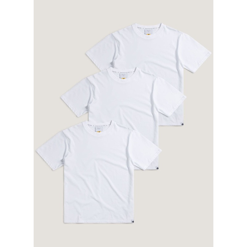 3 Pack Oversized T Shirts | Organic Cotton | White XS