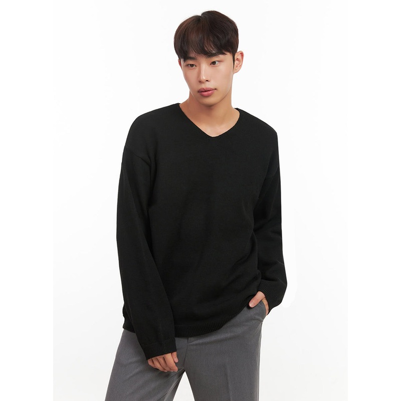 Men’s Essential Black V-Neck Sweater IF517 Black M