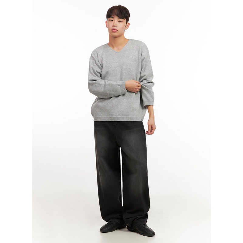 Men’s Washed Relaxed-Fit Jeans IF517 Black S