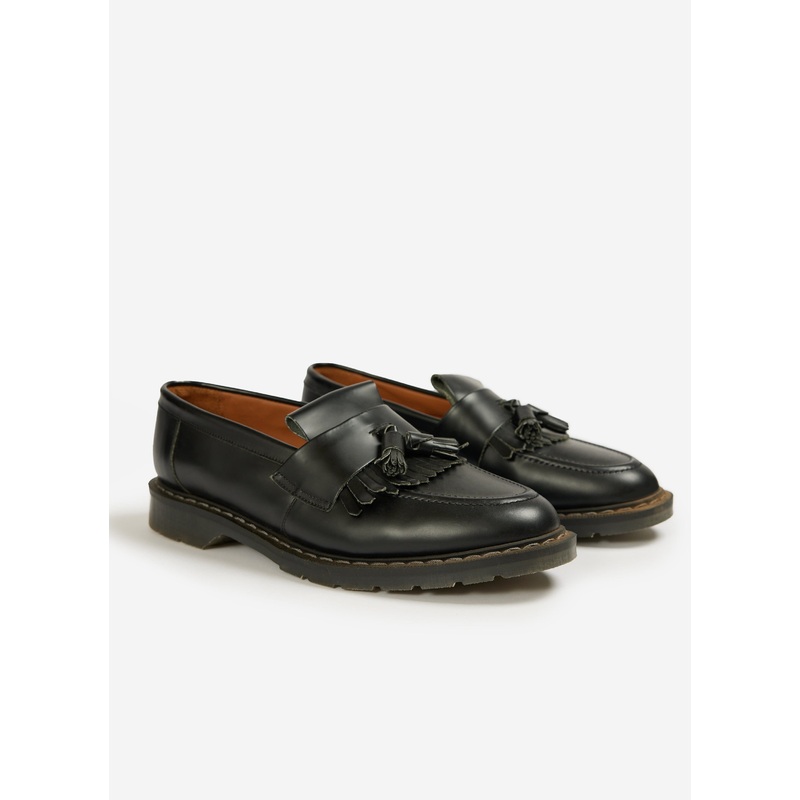 Solovair | Hi-Shine Tassle Loafer | Black 7