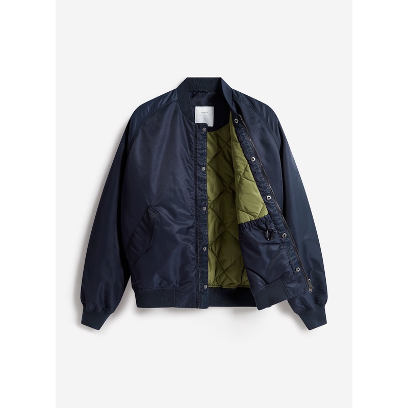 Bomber Jacket | Nylon | Midnight with Olive XS