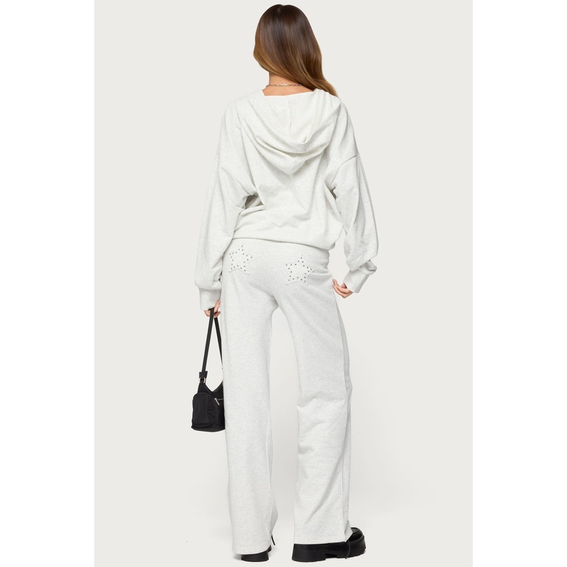 Briela Star Studded Sweatpants GRAY-MELANGE XS