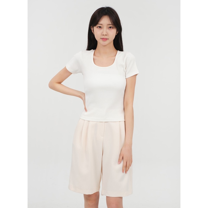 Basic Square Neck T-shirt OA13 Black S/M