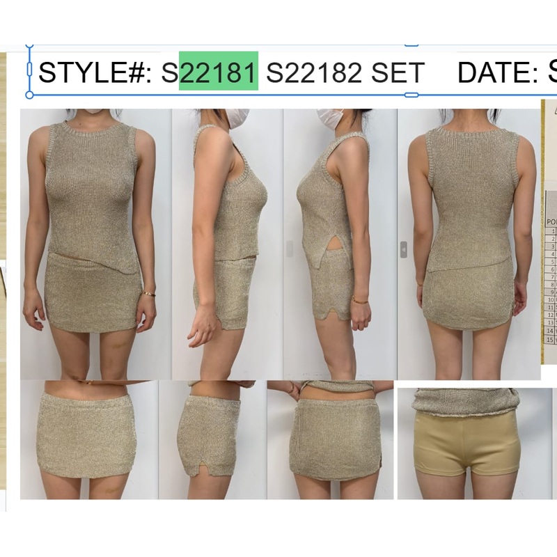 Goldy Metallic Knit Mini Skort GOLD XS