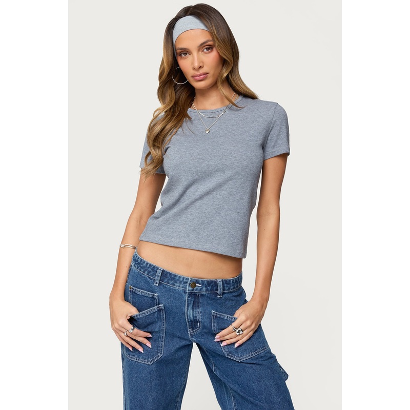 Nikkey Semi Sheer T Shirt GRAY-MELANGE XS