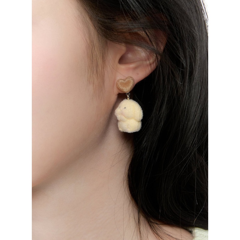 Rabbit Heart Earrings CF528 Yellow One Size