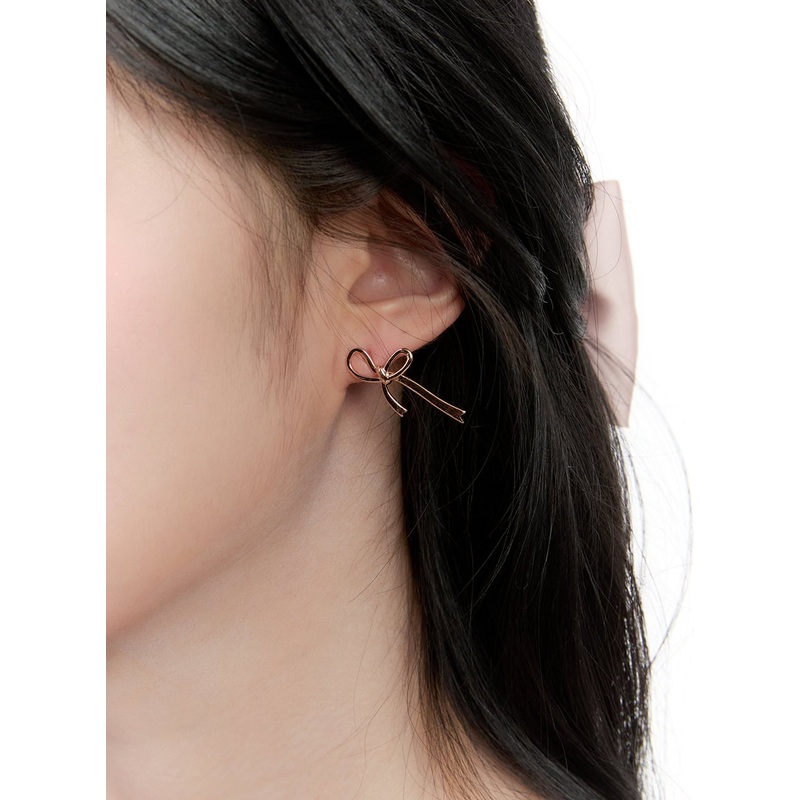 Stretched Ribbon Earrings CF528 Pink One Size