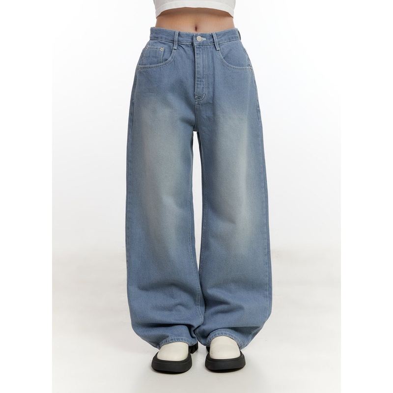 Zoey Washed Wide-Leg Jeans CF528 Blue S