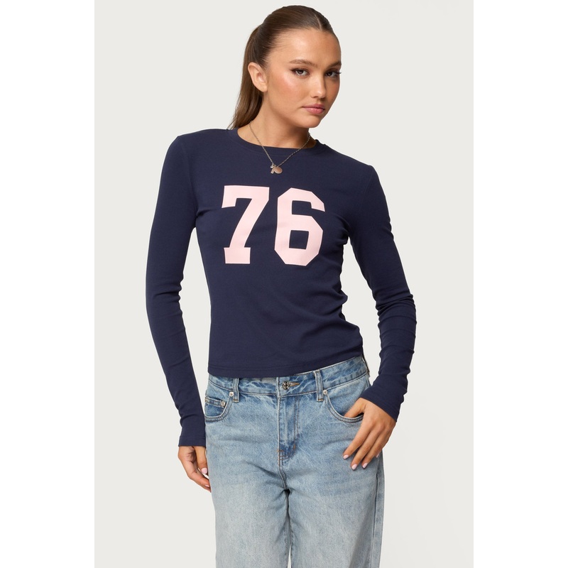 76 Long Sleeve T Shirt NAVY XS