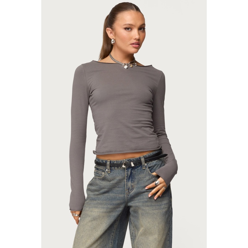 Nico Boat Neck Top DARK-GRAY XS