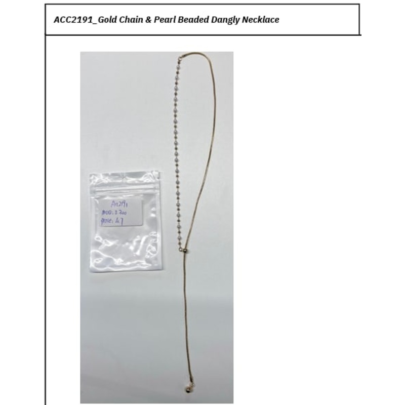 Pearl Beaded Cascading Chain Necklace GOLD OS