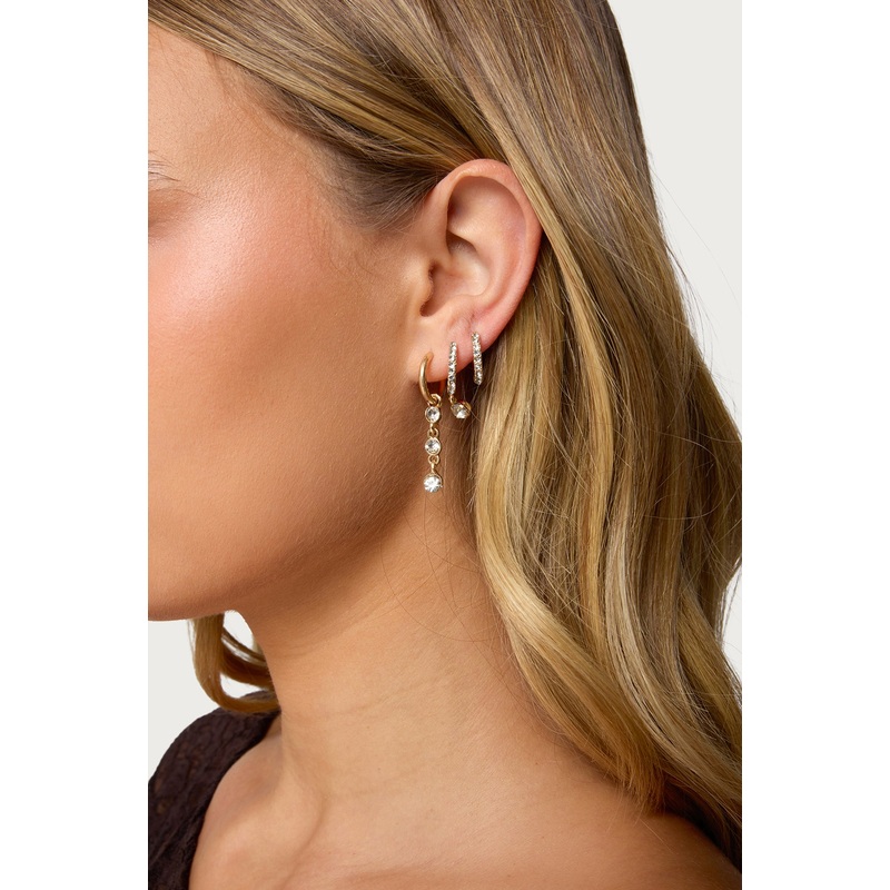 Stud & Hoop Earrings Pack GOLD OS