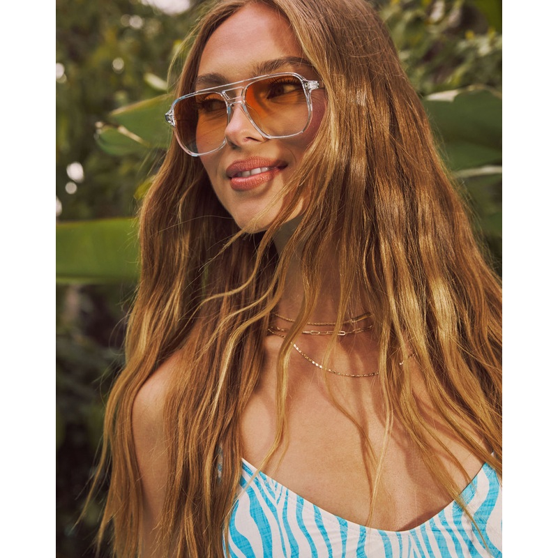 Zelie Tinted Aviator Sunglasses Blue O/S