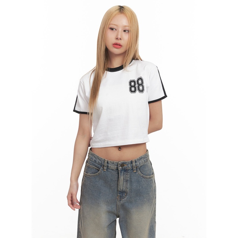 88 Casual Crop Top CM506 Black S/M