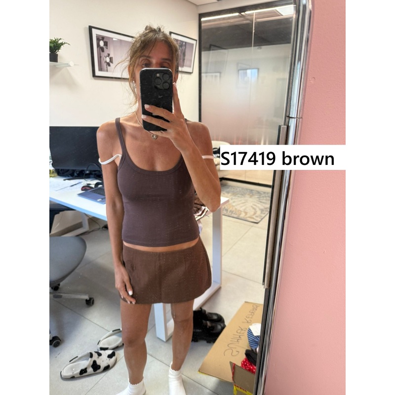 Basic Babe Tank Top BROWN XS