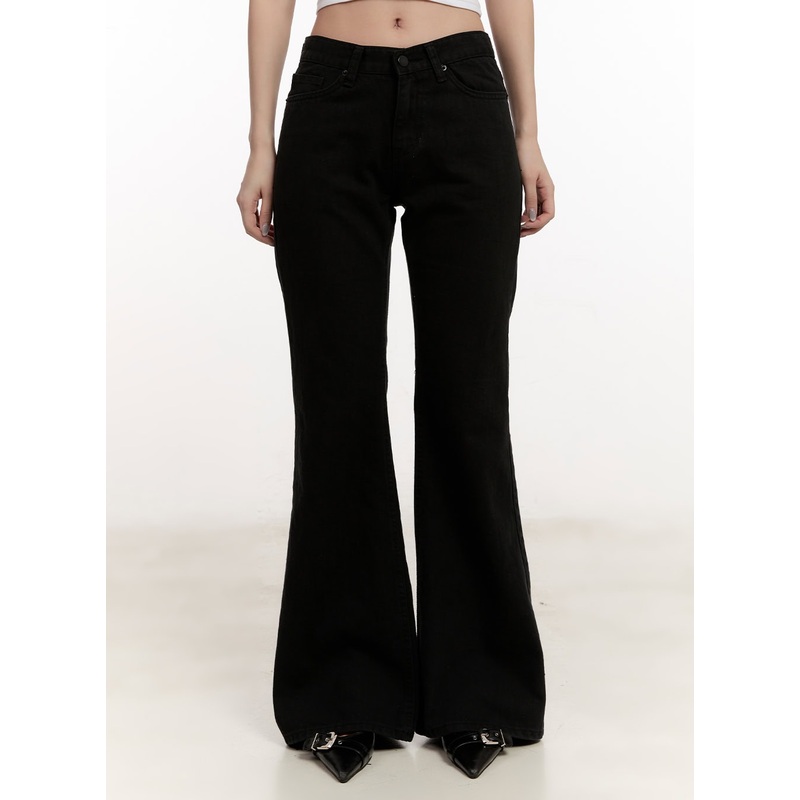 Essential Cotton Bootcut Pants CM510 Black S