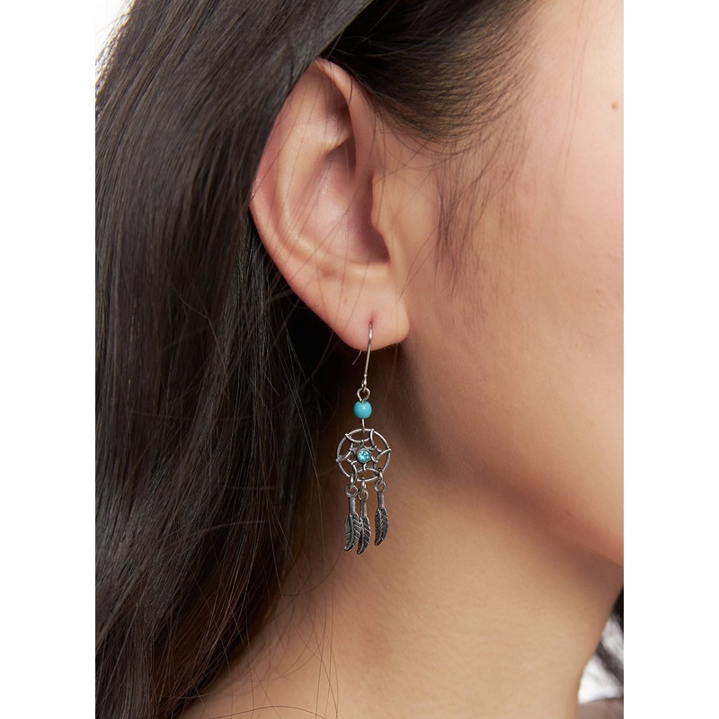 Jane Feathers Earrings CF520 Blue One Size