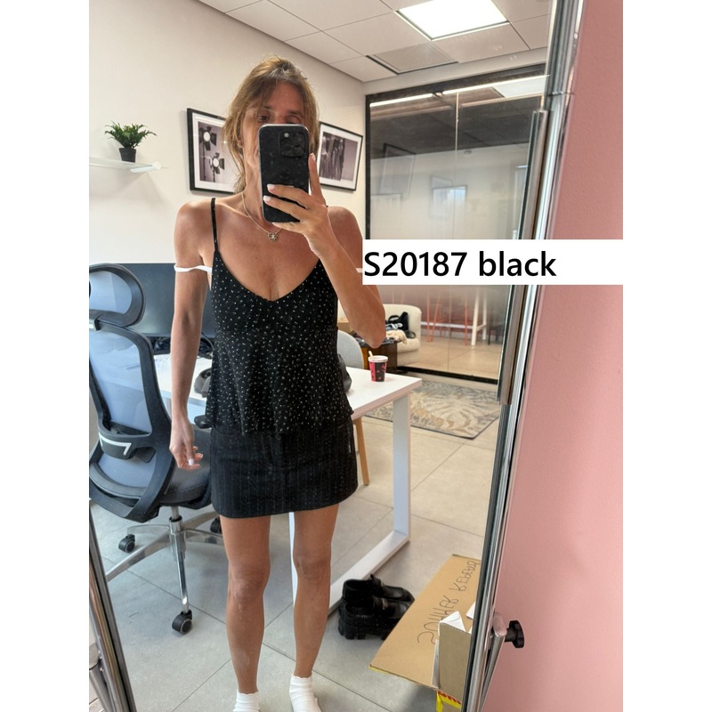 Kelli Floral Babydoll Tank Top BLACK XS