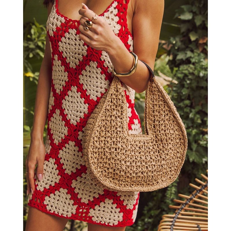 Savannah Woven Straw Tote Bag Natural O/S