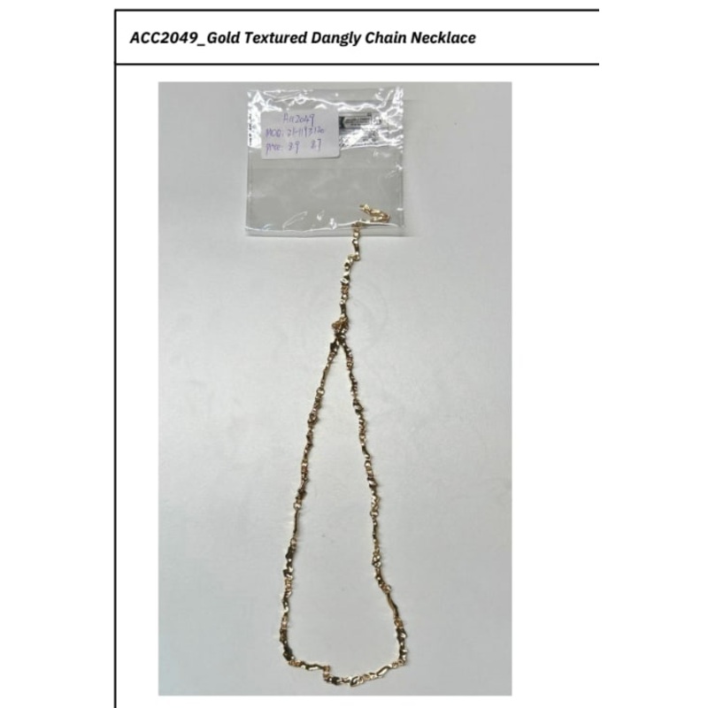 Textured Cascading Chain Necklace GOLD OS