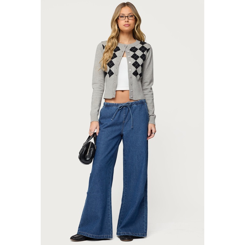 Vicky Baggy Denim Pants DARK-BLUE-WASHED XS