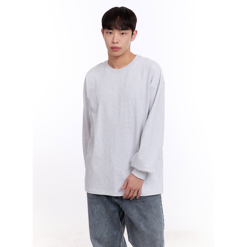 Men’s Essential Long Sleeve Tee IM512 Light gray M/L