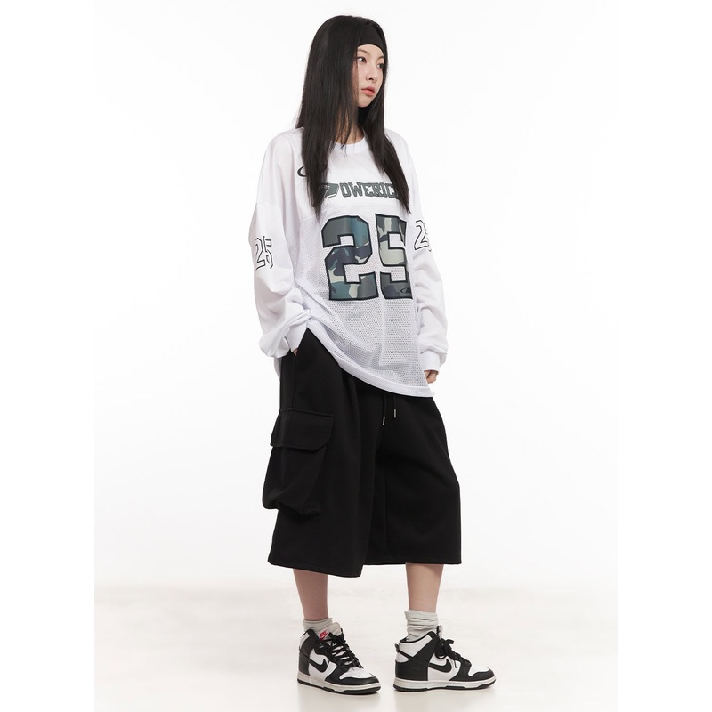 Cargo Oversized Bermuda Sweatshorts CM518 Black M/L