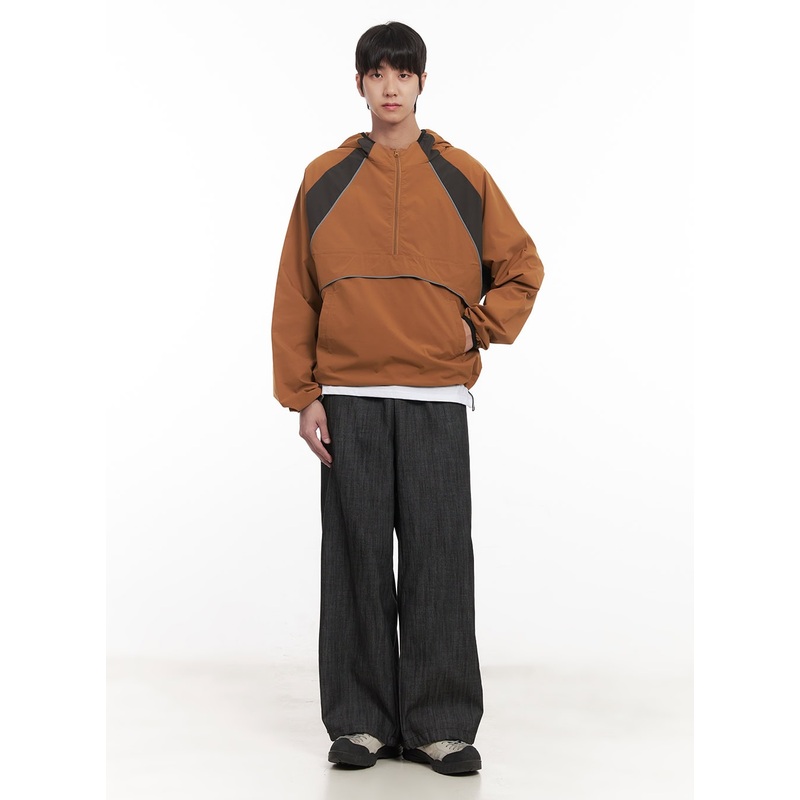 Men’s Denim Wide-Leg Sweatpants (Black) IM518 Black L