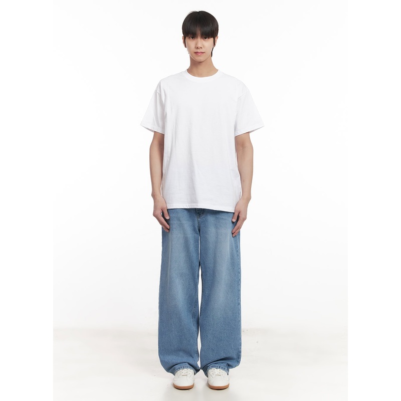 Men’s Washed Relaxed-Fit Jeans IM519 Blue S