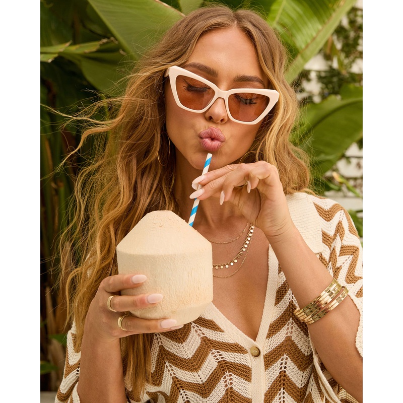 Shades Up Cat Eye Sunglasses Ivory O/S