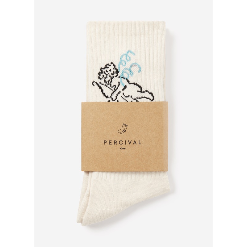 Amor Jacquard Socks | Ecru One Size