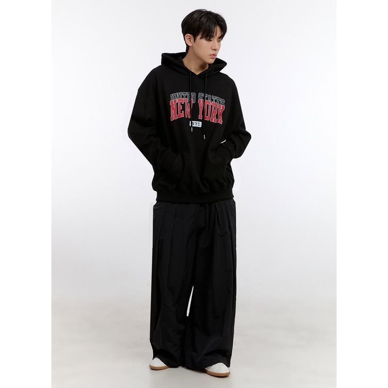 Men’s Wide-Leg Windbreaker Pants IM525 Black M/L