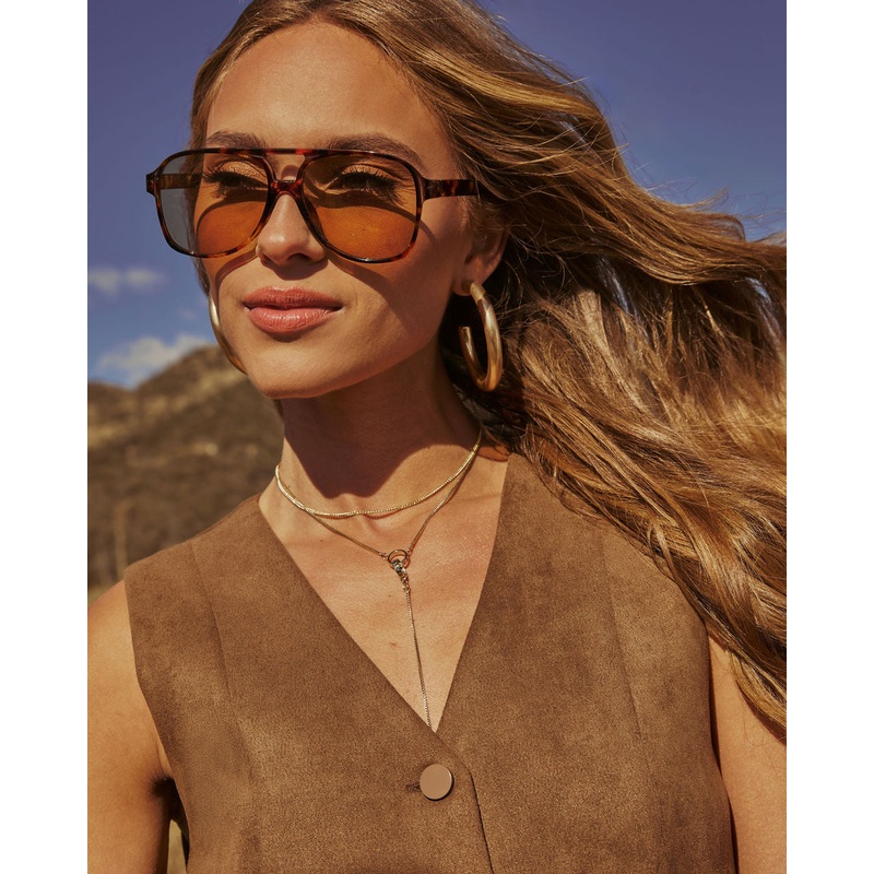 Bellah Classic Aviator Sunglasses Tortoise O/S