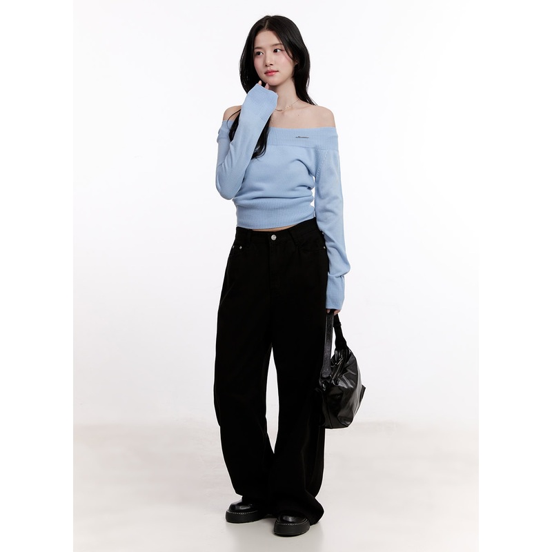 Classic Cotton Baggy Pants CM527 Black S