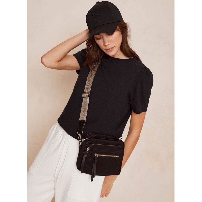Black Nylon Crossbody Bag ONE SIZE