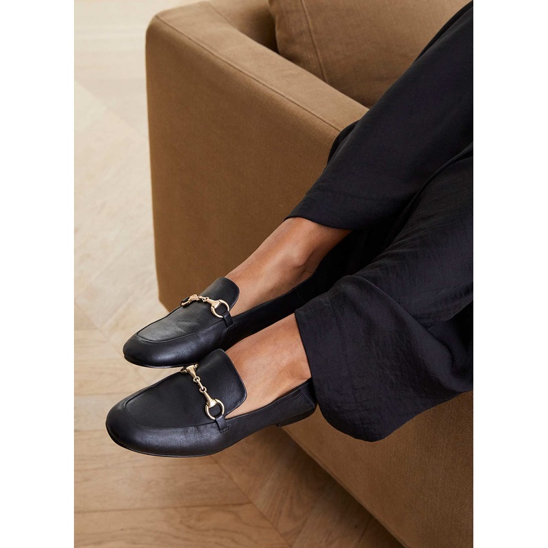 Camille Black Leather Loafers 3 UK 36 EU