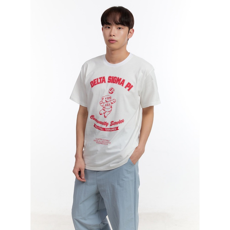 Men’s Teddy Graphic Print T-Shirt IA504 White M/L