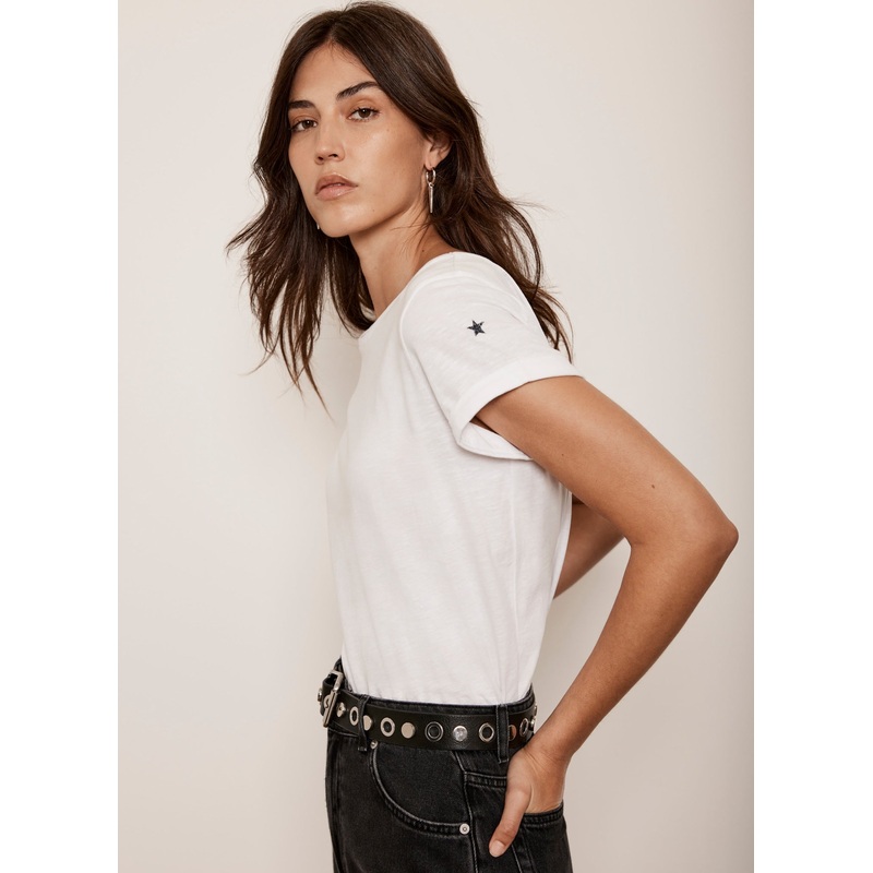 White Cotton Star T-Shirt XSML