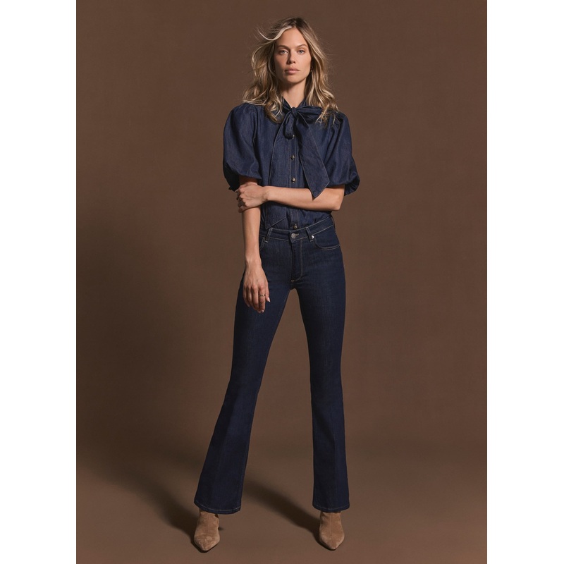 Dark Indigo Flare Jeans Short 06