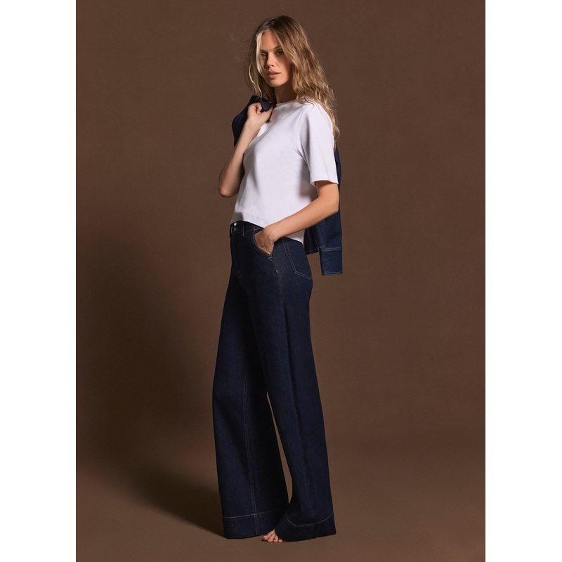 Dark Indigo Tailored Wide Jeans Short 06