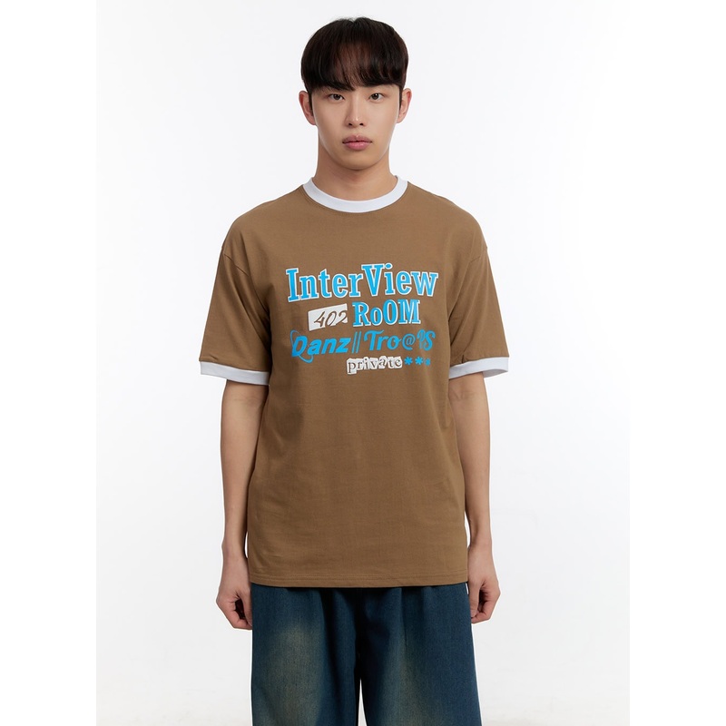 Men’s Cotton Graphic T-Shirt IA507 Beige M/L